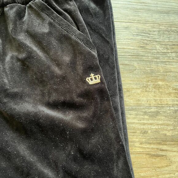 Juicy Couture Joggers XS Capris Velvet Black Y2K Glam - Picture 7 of 8